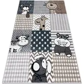 Rugsx Tapijt FUN Pets voor kinderen, dieren grijs 200x290 cm