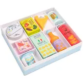 New Classic Toys Houten Boodschappen Set - Speelgoed Levensmiddelen - 9-delig - Voedselset voor Speelkeuken en Speelwinkel - FSC