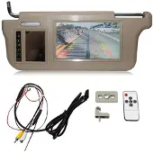 Melitt 7Inch Beige Auto Linker Zonneklep Achteruitkijkspiegel Scherm LCD-Monitor 2-Kanaals Video