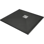 Mexen Stone+ composiet douchebak vierkant 80 x 80 , antraciet - 44718080
