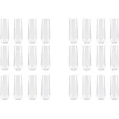 Tlily 24 plastic champagneflûtes zonder steel - 9 oz glazen helder