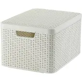 Curver Style Opbergmand met deksel L - 30 liter - Wit - 44,5x33x24,8 cm