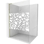 Mexen Kioto L inloopdouchewand 80 x 200 , wit patroon, goud - 800-080-103-50-85