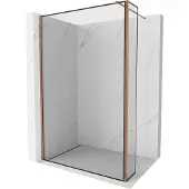 Mexen Kioto douchewand Walk-in 160 x 40 , zwarte lijst, roségoud - 800-160-212-60-70-040