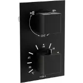 Mexen Cube thermostatische bad-douchekraan met 2 uitgangen, zwart - 77502-70