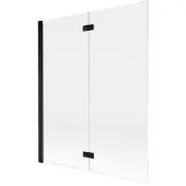 Mexen Mist douchescherm 2-delig links 140 x 150 , transparant, zwart - 8A9-140-002-70-00-L