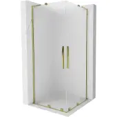 Mexen Velar L Duo schuifdouchecabine 80 x 80 , matglas, goud - 871-080-080-02-33-50