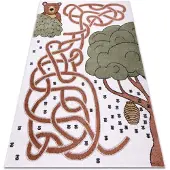 Rugsx Tapijt FUN Honey voor kinderen, beer, bijen room 140x190 cm