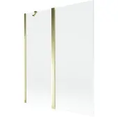 Mexen Mist badwand tweevleugelig 140 x 150 , transparant, goud - 8A9-140-011-50-00