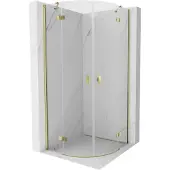 Mexen Mist halfronde douchecabine draaideur 90 x 90 , transparant, goud - 8A33-090-090-50-00