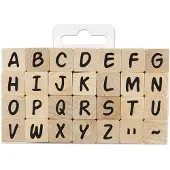 Aladine stempelset alfabet medium houten letterstempels creatief.