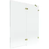 Mexen Lunar badwand 2-delig rechts 140 x 150 , transparant, goud - 897-140-100-50-00-P