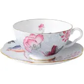 Wedgwood Cuckoo Theekopje & Schotel Set 1 Stuk (Verpakking van 1) Blauw
