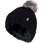 Heat Holder - Thermische pomponhoed voor dames - Zwart