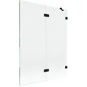 Mexen Lunar douchewand 2-vleugelig rechts 130 x 150 , transparant, zwart - 897-130-100-70-00-P