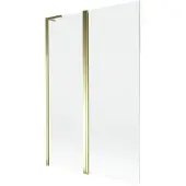 Mexen Mist L badscherm 2-delig 120 x 150 , transparant, goud - 8A9L-120-011-50-00