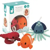 Janod - Badspeelgoed - Set van 3 badvriend sponsjes