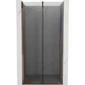 Mexen Velar schuifdouchedeur 100 , grafiet, roze goud - 871-100-000-41-60