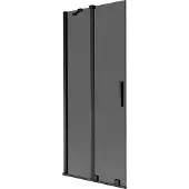 Mexen Velar badwand 2-delig schuifbaar 80 x 150 , grafiet, zwart - 896-080-000-41-70
