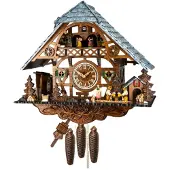 Engstler - 38917/8 - Wandklok - Eendaags kettingaangedreven uurwerk - Walnoot