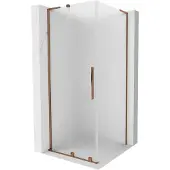 Mexen Velar L douchecabine schuifdeur 100 x 100 , matglas, roségoud - 871-100-100-33-60