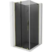 Mexen Velar L schuifbare douchecabine 100 x 100 , grafiet, goud - 871-100-100-43-50