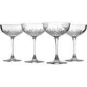 Pasabahce Coupe Cocktailglazen Set van 4 - Exclusieve Martini Margarita-glazen - Tijdloze Champagne Coupe-glazen - Kristallen ontwerp - 8,6 oz glaswe