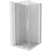 Mexen Velar L douchecabine schuifdeur 120 x 120 , transparant, wit - 871-120-120-03-20