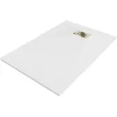 Mexen Hugo rechthoekige SMC-douchebak 80 x 70 , wit, gouden afdekking - 42107080-G