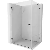 Mexen Lunar-B douchecabine scharnierend links 100 x 90 , transparant, zwart - 832-100-090-70-00-L