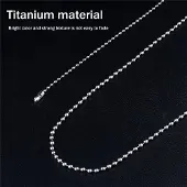 Semoic Ketting van puur titanium met glazen kralenhanger is