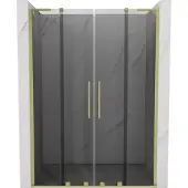 Mexen Velar L Duo schuifdouchedeur 140 , grafiet, goud geborsteld - 871-140-003-42-55
