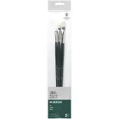 Winsor & Newton 5990608 Winton Oliepenselen Set – 3 Lange Penselen voor Olieverf (Short Flat / Varkenshaar in de maten 2, 4 en 8 )
