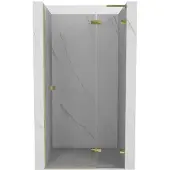 Mexen Lunar L douchedeur scharnierend rechts 100 , transparant, goud - 834L-100-000-50-00-P
