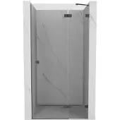 Mexen Lunar douchedeur scharnierend rechts 125 , transparant, geborsteld geweergrijs - 834-125-000-66-00-P