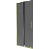 Mexen Velar badwand 2-delig schuifbaar 85 x 150 , grafiet, goud - 896-085-000-41-50