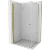 Mexen Pretoria douchecabine draaideur 90 x 80 , transparant, goud - 852-090-080-50-00