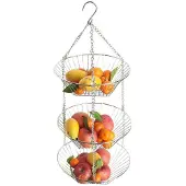 Semoic Hangende fruitmand van ijzer met 3 lagen kunst