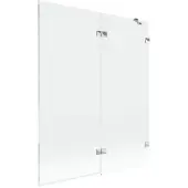 Mexen Lunar badscherm 2-delig rechts 140 x 150 , transparant, chroom - 897-140-100-01-00-P