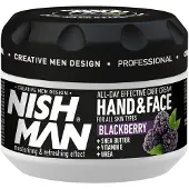 Nishman Hand en Gezichts Crème - Blackberry 300ml - Hydraterende, Voedende en Verzorgende Crème voor Gezonde Huid - Ideaal voor Droge en Gevo…