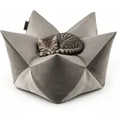 Lionto Sterrenkussen kat, zacht kattenbed 70x38 cm lichtgrijs/donkergrijs