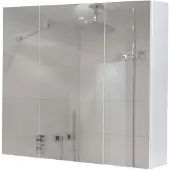 Mendler Spiegelkast -B19b, badkamermeubel wandmeubel, 6 planken hoogglans MVG-gecertificeerd 70x80x16cm ~ wit