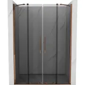 Mexen Velar Duo schuifdouchedeur 160 , grafiet, roze goud - 871-160-000-42-60