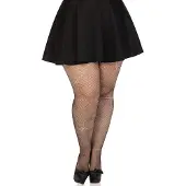 Leg avenue Visnet-panty's met kristallen en iriserende strass-steentjes in verschillende maten.