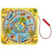 Goki houten labyrint puzzel eiland 21 cm
