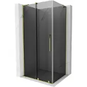 Mexen Velar L schuifdouchecabine 110 x 75 , grafiet, goud - 871-110-075-43-50