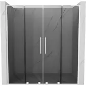 Mexen Velar L Duo schuifdouchedeuren 200 , grafiet, wit - 871-200-003-42-20
