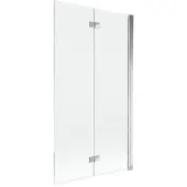Mexen Mist badwand 2-delig rechts 100 x 150 , transparant, chroom - 8A9-100-002-01-00-P