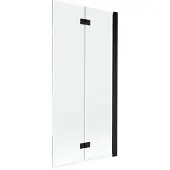 Mexen Mist badwand 2-delige rechts 90 x 150 , transparant, zwart - 8A9-090-002-70-00-P