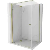 Mexen Mist-F vouwbare douchecabine links 120 x 110 , transparant, goud - 8A6T-120-110-50-00-L